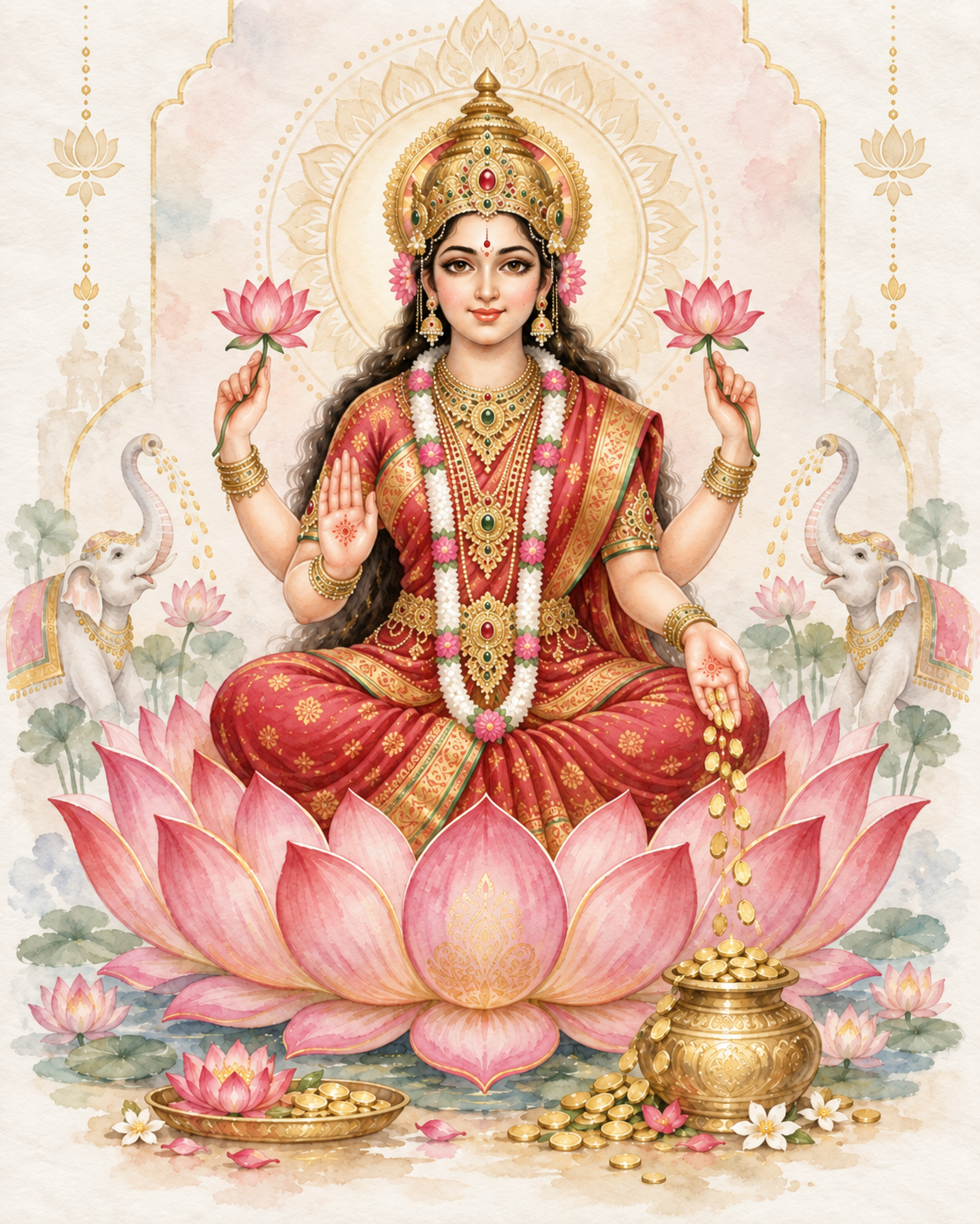 Lakshmi – Aquarellillustration